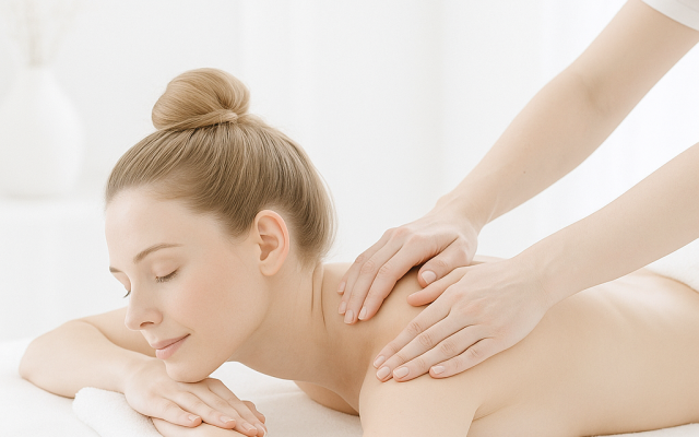 Massage dos, nuque et épaules avec accès spa